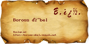 Boross Ábel névjegykártya