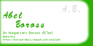 abel boross business card